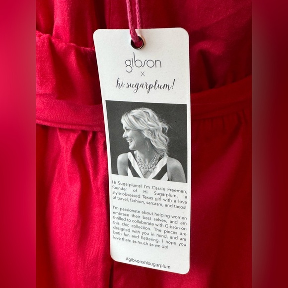 Gibson X Hi Sugarplum red and pink belted dress size small - Picture 9 of 10